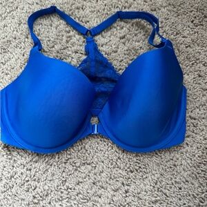 Victorias Secret Racerback Women's Blue Lace Detail Bra